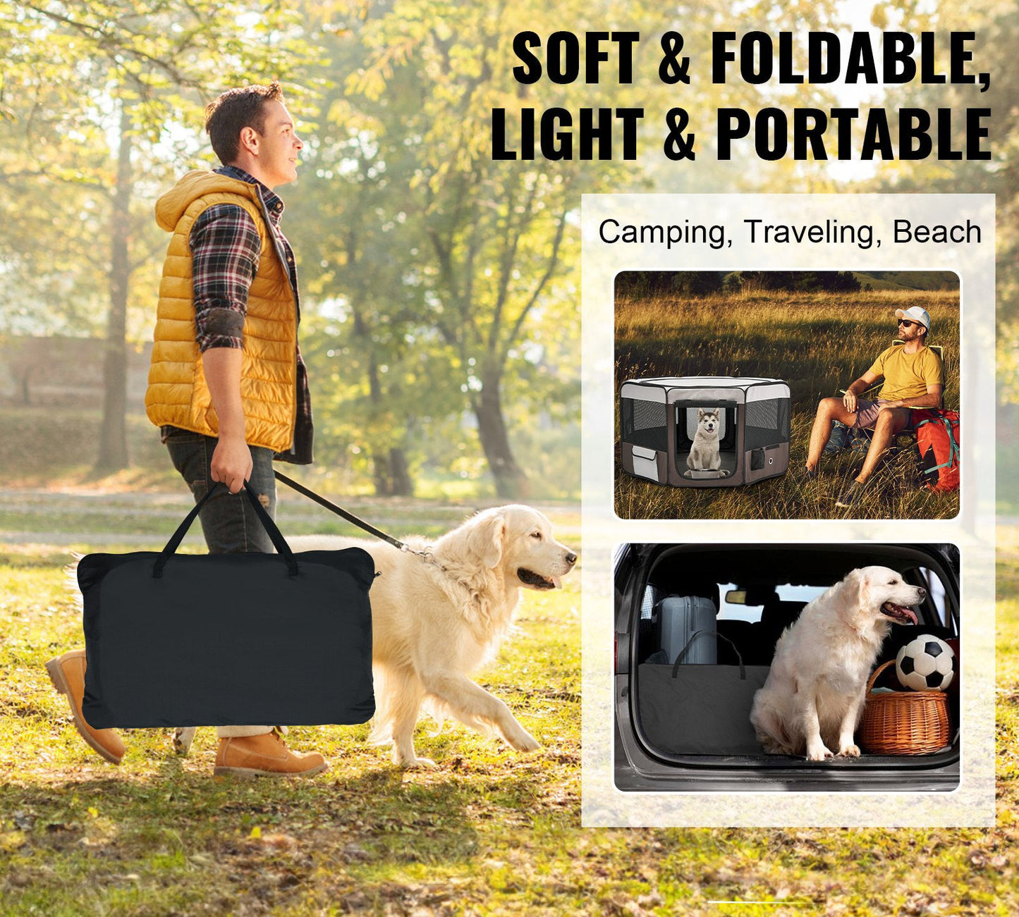 Hopfällbar lekhage för husdjur