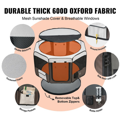 Hopfällbar lekhage för husdjur