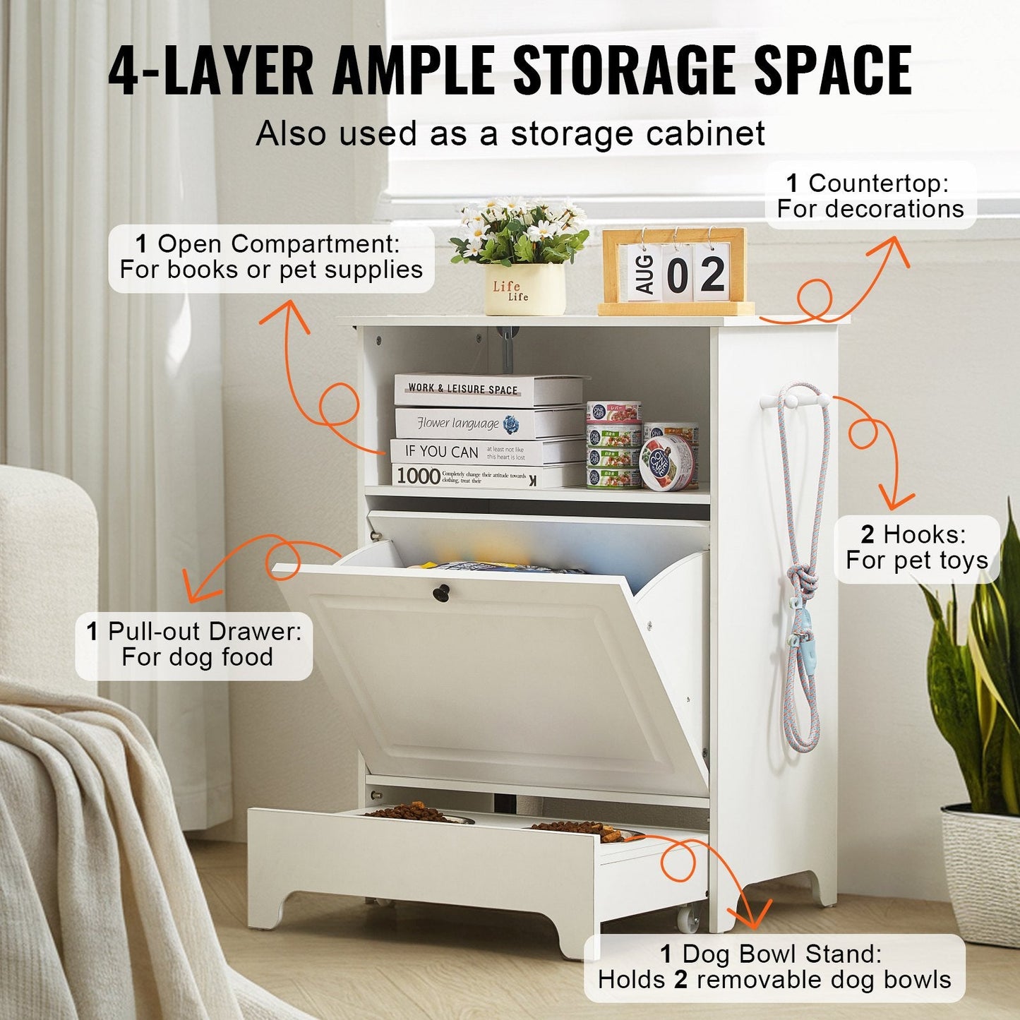 Foderstation för husdjur, hylla