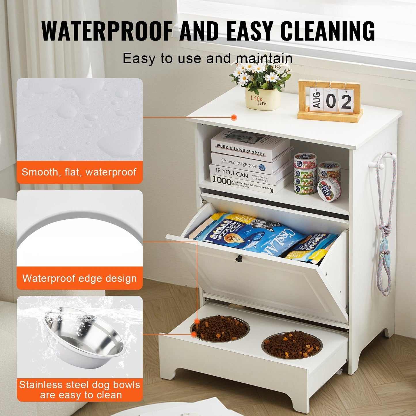 Foderstation för husdjur, hylla